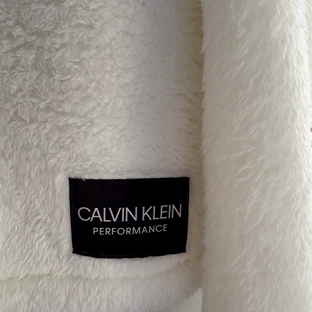 Calvin Klein Performance Ivory Fleece Jacket - Picture 3 of 4
